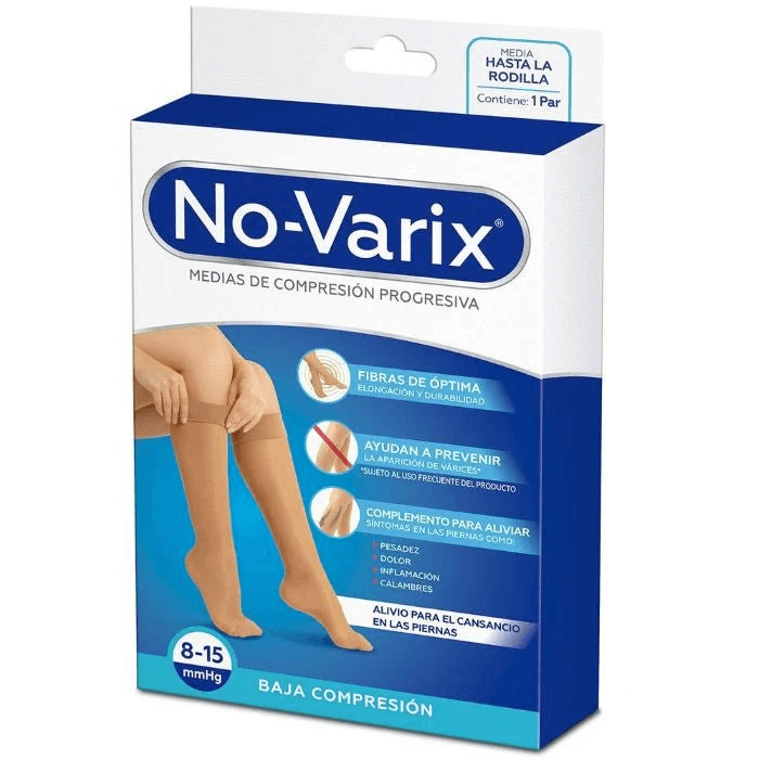 MEDIA NO-VARIX RODILLA 8-15 MMHG DAMA BEIGE SM