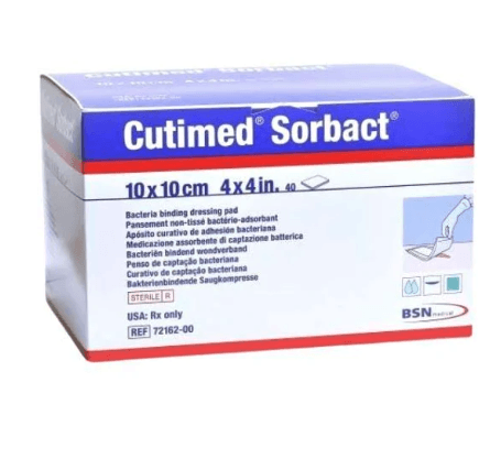 CUTIMED SORBACT STERILE 10CMX10CM GREEN