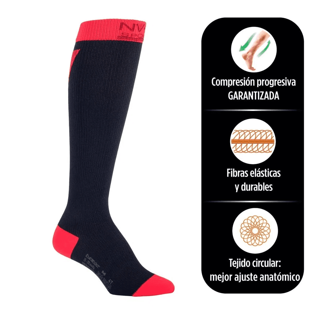 CALCETIN NV-X SPORT BICOLOR 15--20 MMGH NEGRO/ROJO SM